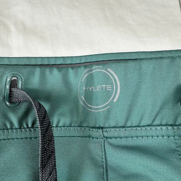 Hylete Shorts Mens Large Green Athletic Drawstring Workout Training Stretch Gym - Picture 5 of 12